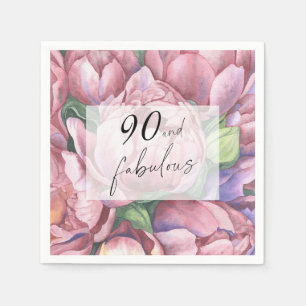 90:e Födelsedagsfest för Blommigt av vintage Pappersservett