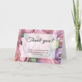 90:e Födelsedagsfest för Blommigt av vintage Tack Kort