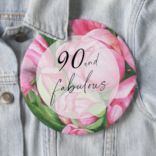 90:e Födelsedagsfest för blommor Knapp