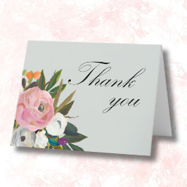 90:e Födelsedagsfest för handmålad Blommigt Tack Kort