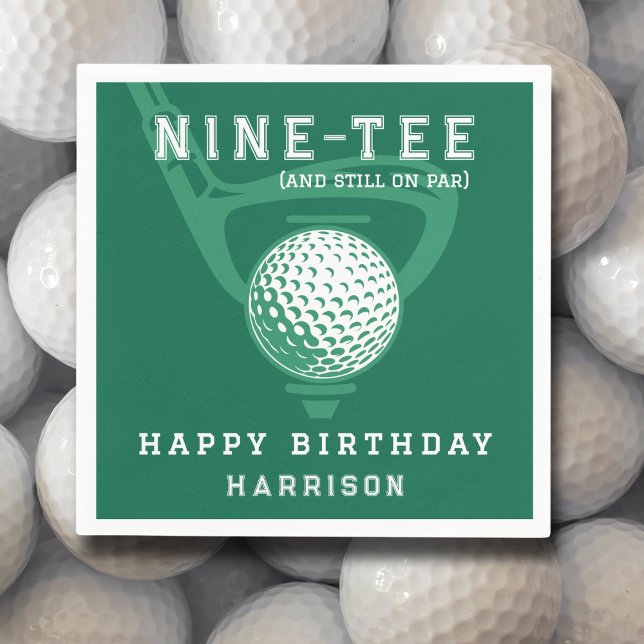90:e Födelsedagsfest Golf Theme Modern Grönt Napki Pappersservett (Skapare uppladdad)