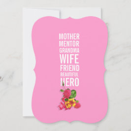 90:e Födelsedagsfest inbjudan - Mamma är ett Hero
