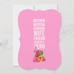 90:e Födelsedagsfest inbjudan - Mamma är ett Hero