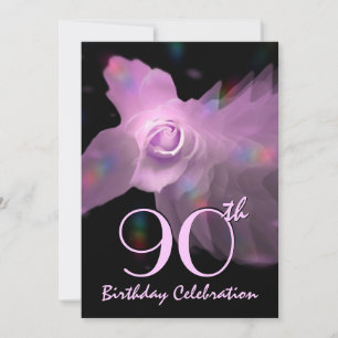 90:e Födelsedagsfest inbjudan ROSA Butterfly Ro
