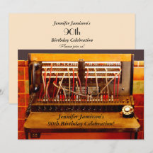 90:e Födelsedagsfest inbjudan Vintage-växel