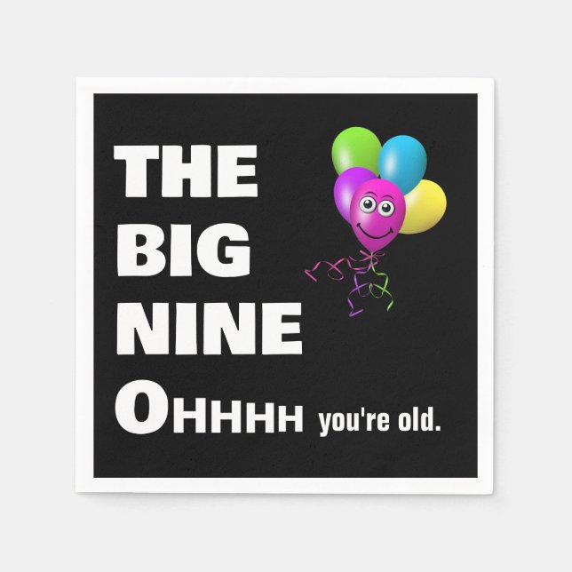 90:e Födelsedagsfest som blir gammal Humor Pappersservett (Framsidan)