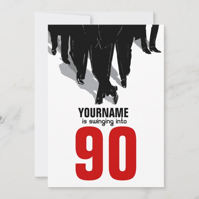 90:e Födelsedagsfest Swingers Råtta Pack Inbjudningar (Framsida)