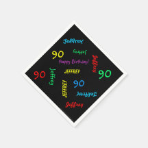 90:e Födelsedagsfest Upprepande Namn Black Papper