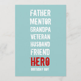 90:e födelsedagsfesthjälteinbjudan inbjudningar