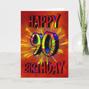 90:e födelsedagsFireworks Kort