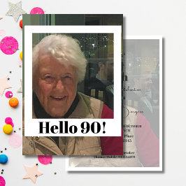 90:e födelsedagsfoto Ram Modern Chic Inbjudningar