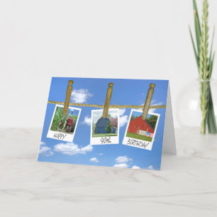 90:e födelsedagshöns och traktorögonblicksbilder kort