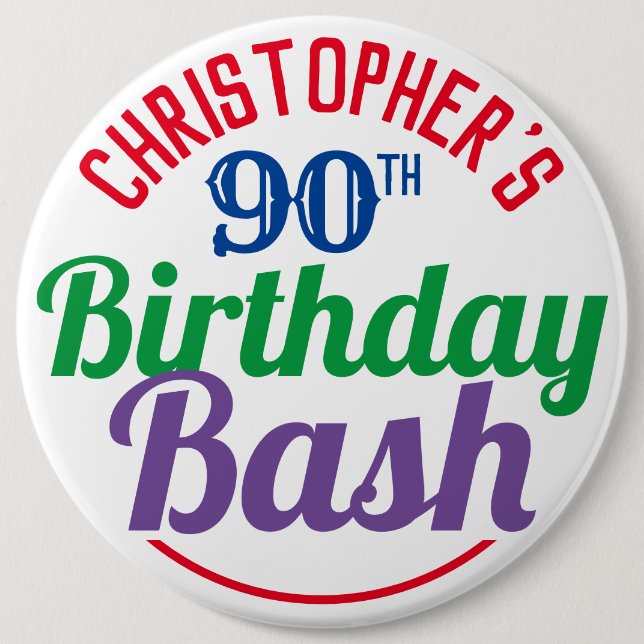 90:e födelsedagsknappen firande i knapp (Framsida)