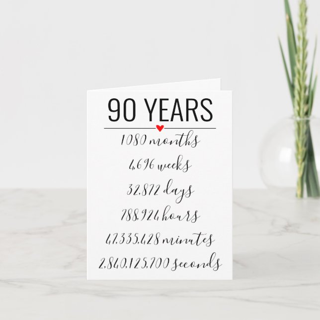 90:e födelsedagskort, milstolpe, pension inbjudan (Framsida)