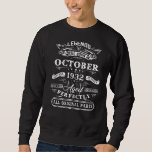 90:e födelsedagsleder, födda i oktober 1932 90 år lång ärmad tröja