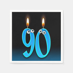 90:e födelsedagsljus med ögonbollar pappersservett