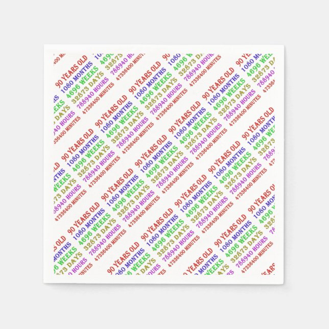 90:e födelsedagsmilstolpar pappersservett (Framsidan)