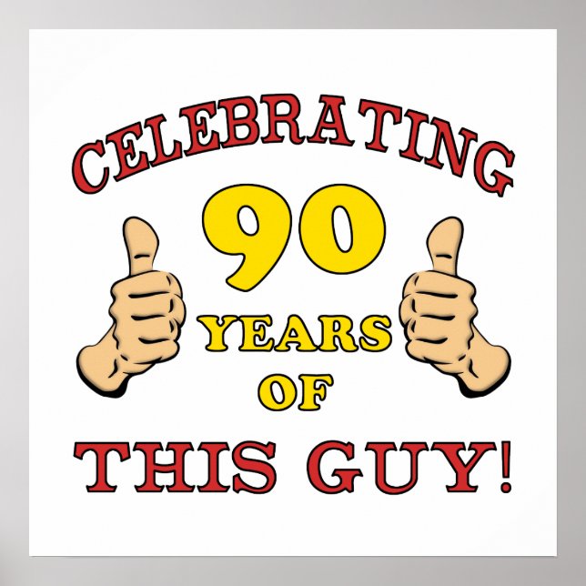 90:e födelsedagspresent till honom poster (Framsidan)