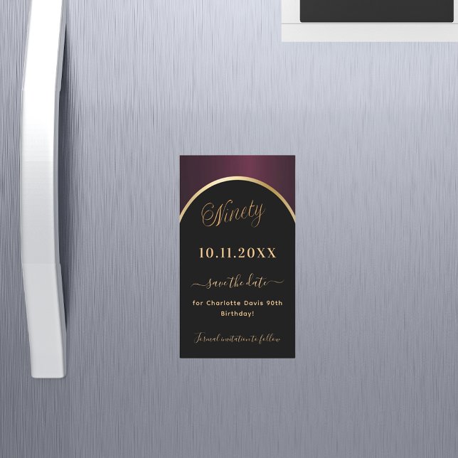 90:e födelsedagspressburgare Spara datum magneter (Skapare uppladdad)