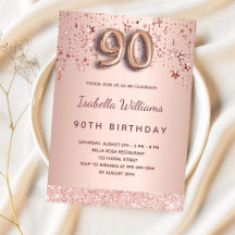 90:e födelsedagsstjärnor för ro guld rosa