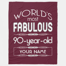 90:e födelsedagsvärlden Mest Fabulous Mörk Red Mar Fleecefilt