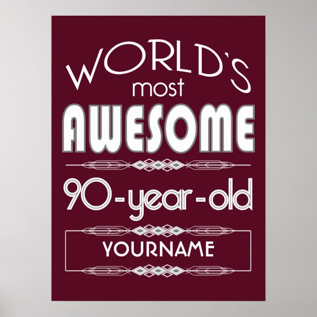 90:e födelsemärkor Bästa Fabulous Mörk Red Poster (Framsidan)