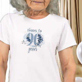 90:e födelsetal till 90 års Blommigt nummer T Shirt
