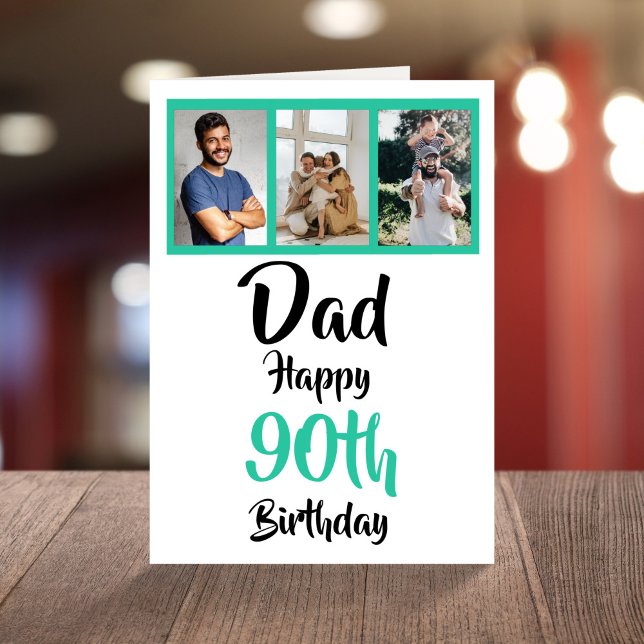 90:e fotosamlingskort grattis på födelsedagen Papp Kort (Skapare uppladdad)