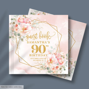 90:e gäst för rosa guld blommigt i bok
