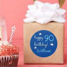 90:e grattis på födelsedagen Personlig blåa fästar