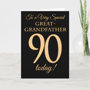 90:e Guld-effekt Black, Underbar farfar Birthday Kort