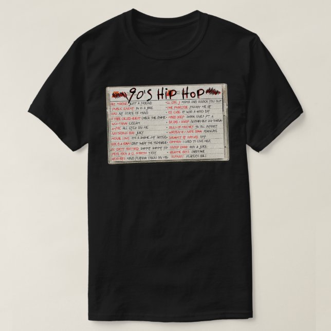 90:e Hip hop-bandkassett T Shirt (Design framsida)