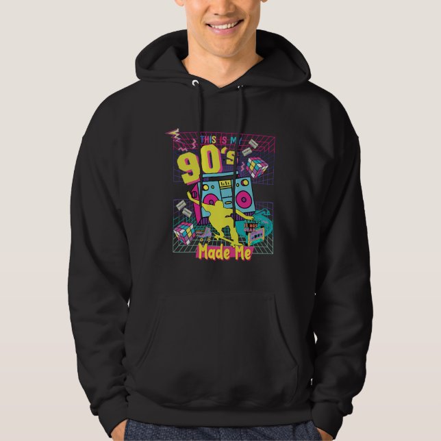 90:e Hip hop Vibes Retro gjorde mig Hoodie (Framsida)