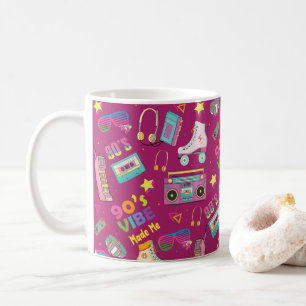90:e Hip hop Vibes Retro gjorde mig Mönster Kaffemugg