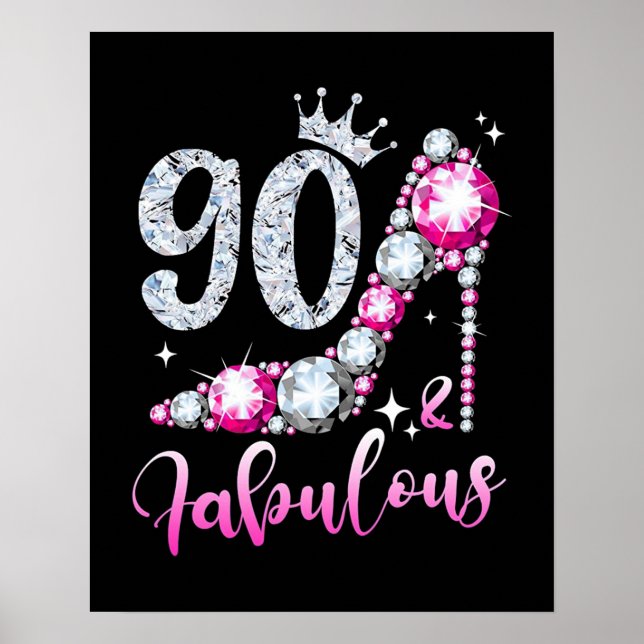 90:e högljudda dagerskor Krona Diamond Poster (Framsidan)