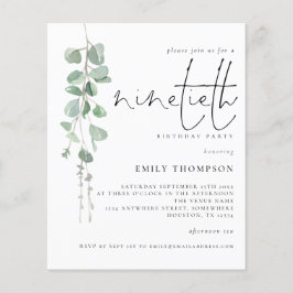 90:e inbjudan till födelsedagsinbjudning för budg