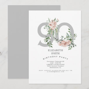90:e inbjudan till Rosa ros i silver & White Elega