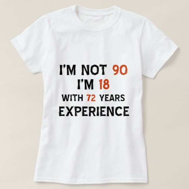 90:e kalla födelsedagdesigner t-shirt (Design framsida)