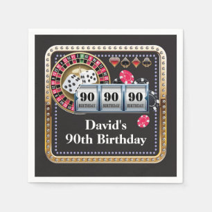 90:e kasino Poker-uppspelningskort, födelsedagsse Pappersservett