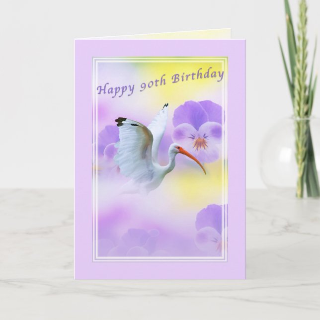 90:e kort för Ibis fågel- och Pansyfödelsedag (Framsida)