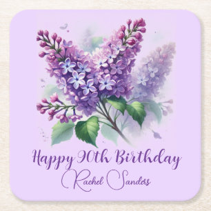 90:e Lilan Lilac Flowers Vår Underlägg Papper Kvadrat