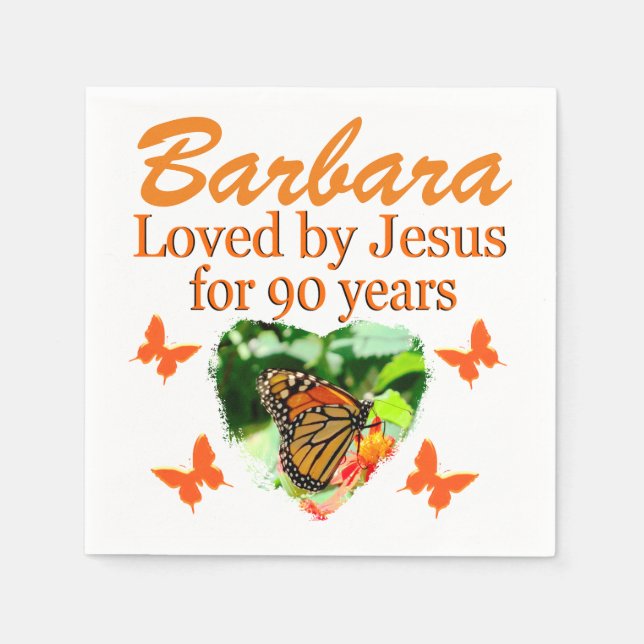 90:E LÖPER AV JESUS PERSONLIG BUTTERFLY NAPKINS PAPPERSSERVETT (Framsidan)