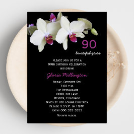 90:e Orchids Födelsedagsfest inbjudan