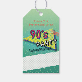 90:e PARTY Theme Mönster Gift-Märkre Presentetikett
