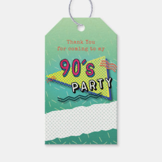 90:e PARTY Theme Mönster Gift-Märkre Presentetikett