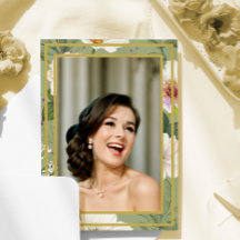 90:E Photo Grönt Guld Blommigt Elegant Birthday