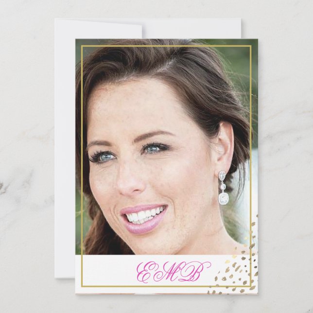 90:e Snyggt Foto Guld Modern Elegant Inbjudningar (Framsida)