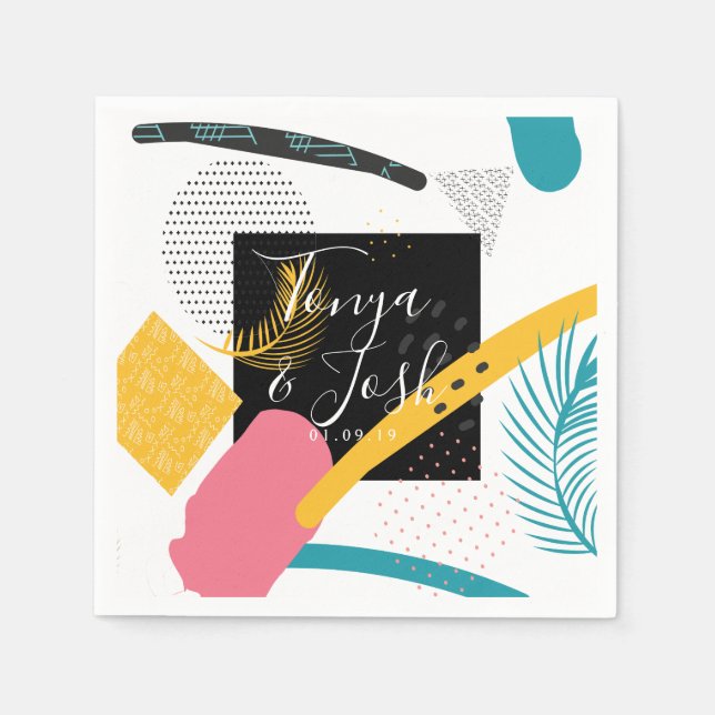 90:e Stänk Abstrakt Art Collage Pappersservett (Framsidan)