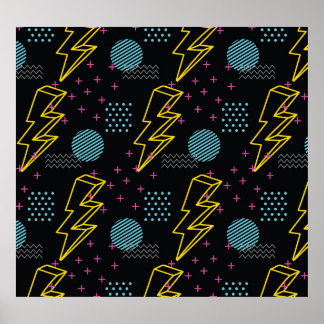 90:e stil: färgfull abstrakt mönster poster