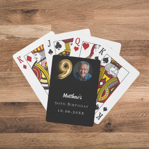 90:e svartfärgat guld-foto casinokort